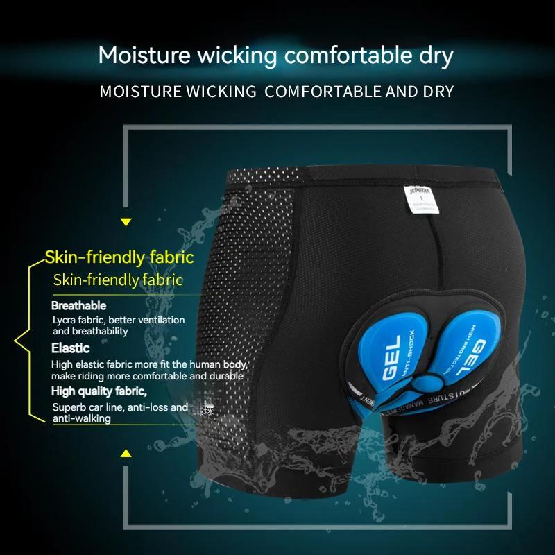 JEPOZRA-short de cyclisme respirant pour hommes, coussin de Gel 4D, culotte de vélo antichoc, VTT, s