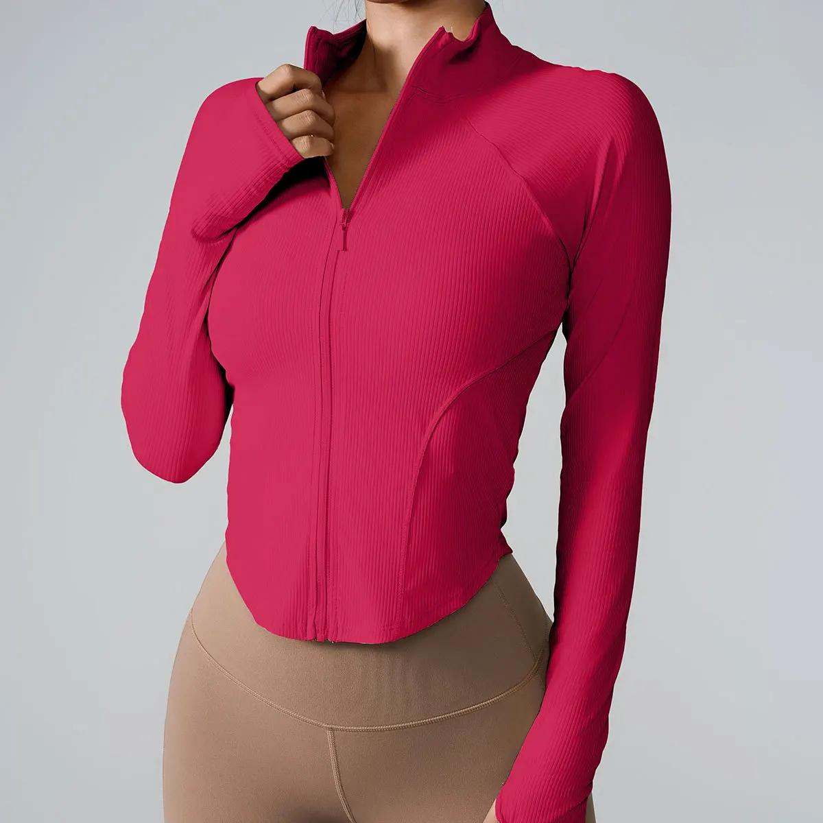 Vêtements à manches longues pour femmes, veste de sport à fermeture éclair, vêtements d'extérieur, e