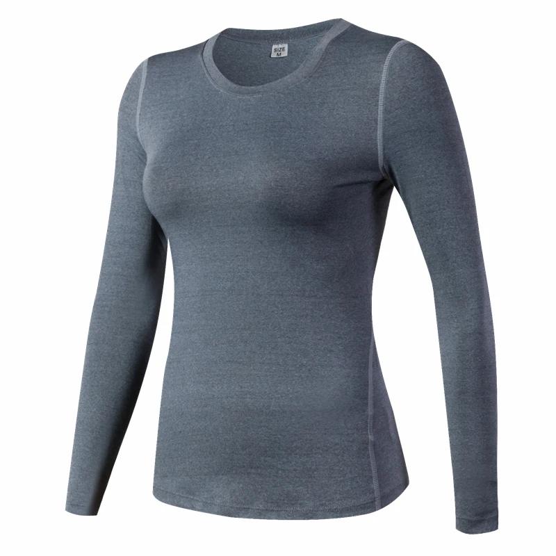 Couche de Base Fitness Sport chemise séchage rapide femmes manches longues haut Gym jogging dame T-s