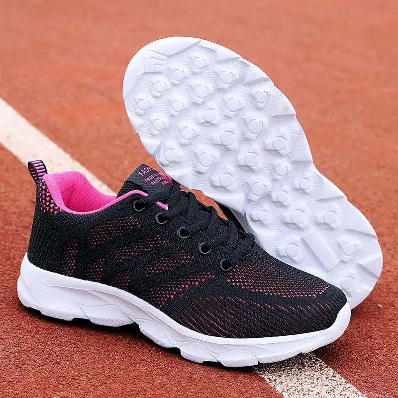 Baskets femme décontractées marche respirantes plates maille blanche mode 2024 sport