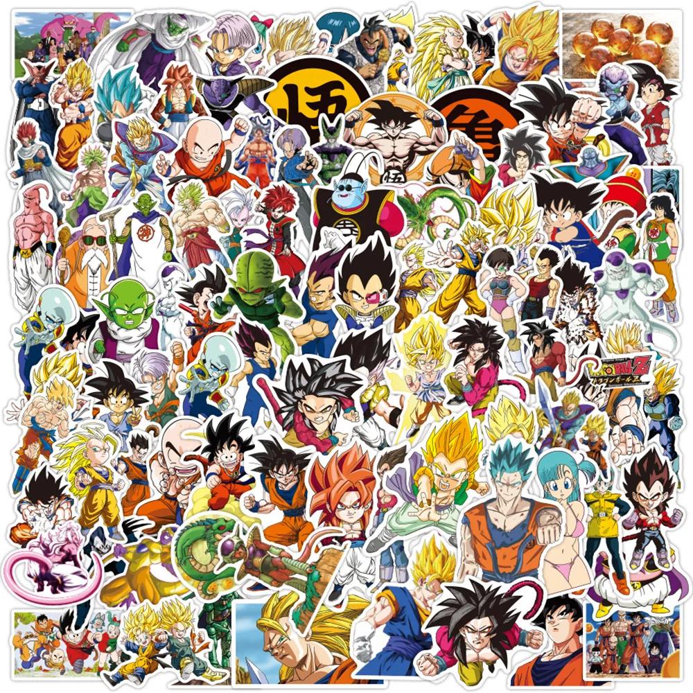 50/100 pièces Cool Anime Dragon Ball autocollants pour enfants jouets Son Goku dessin animé décalcom