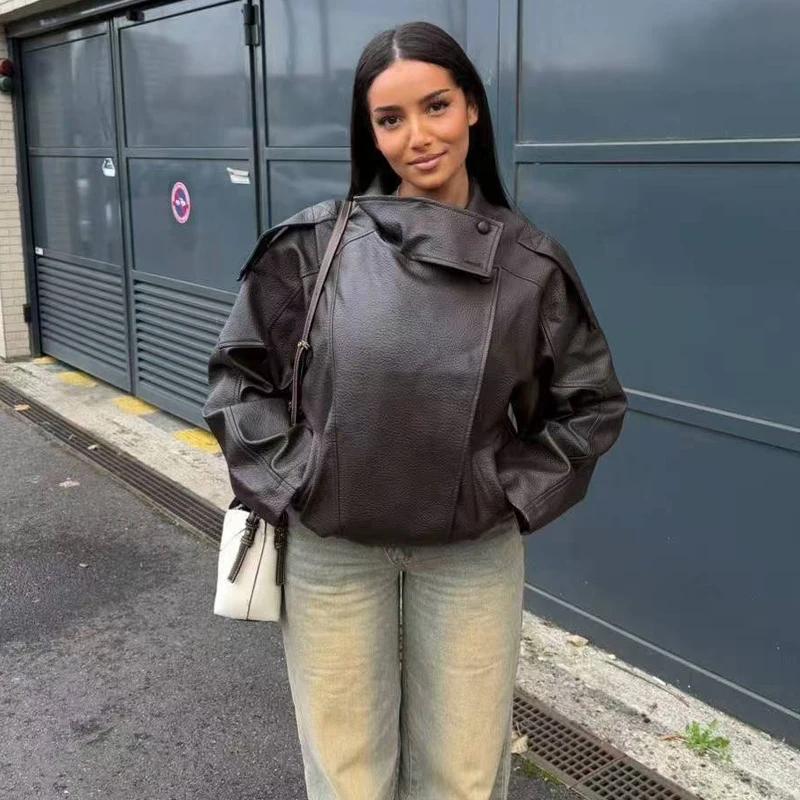 MUJER Faux cuir Bomber vestes pour femmes mode coupe-vent veste femme chaud hiver femmes manteau vêt