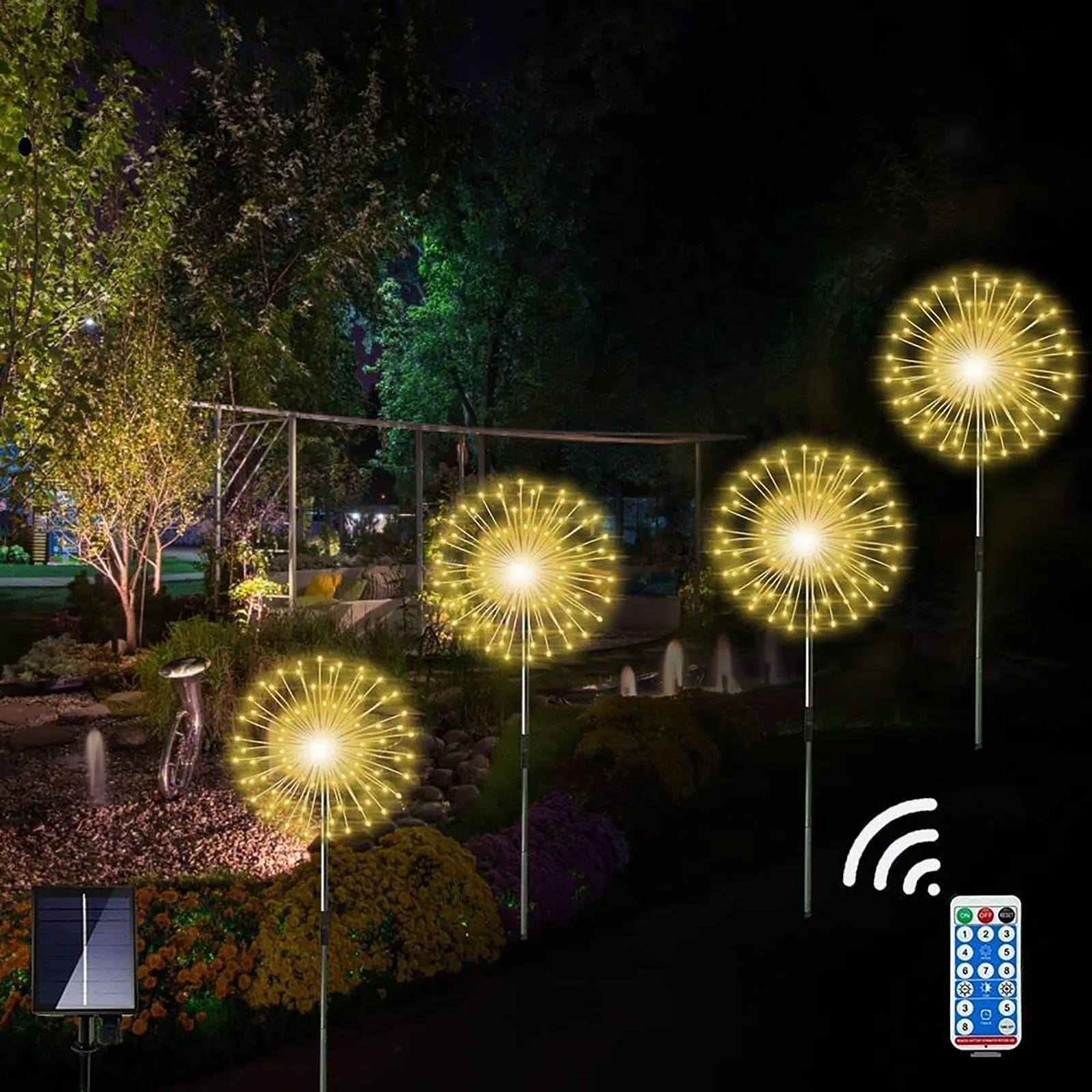 Enquêter d'artifice solaire à LED de couleur, lampe étanche bricolage, utilisée pour les lumières de