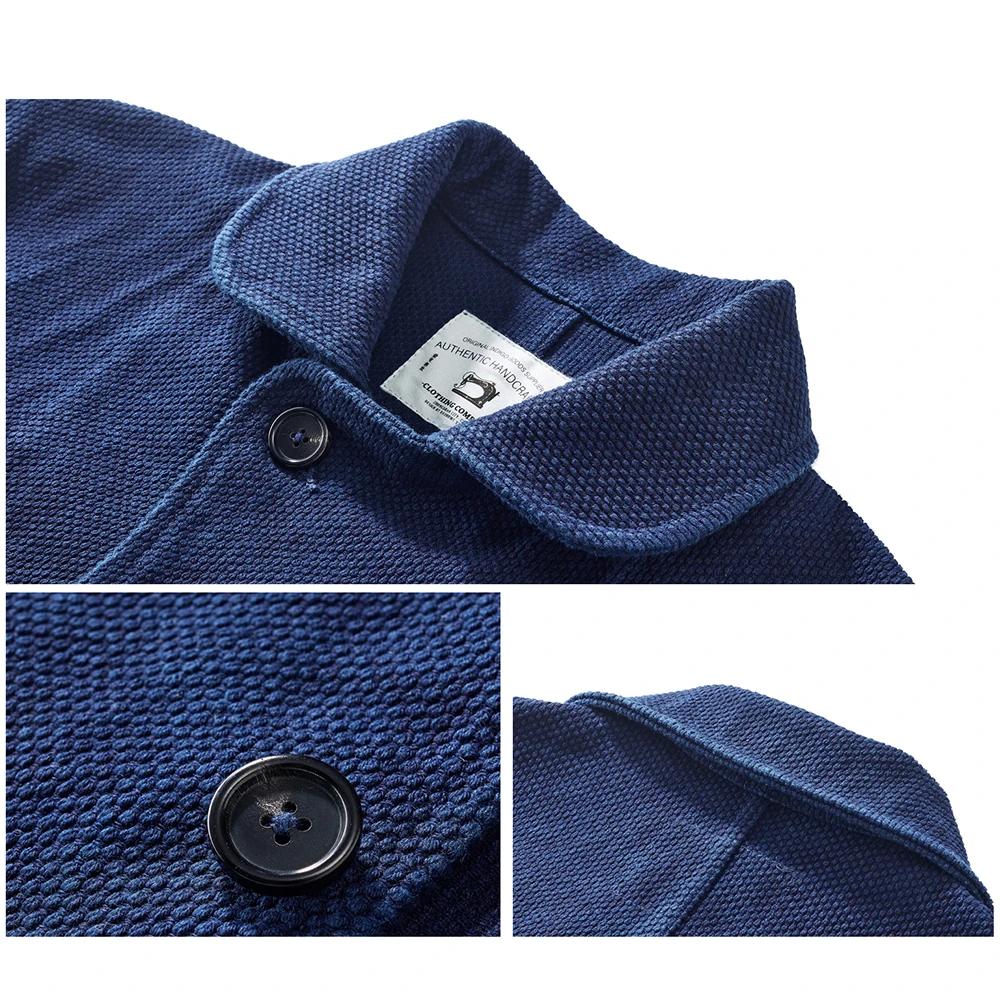 Veste Indigo poids lourd hommes automne hiver vêtements de travail Vintage veste d'outillage bleu te
