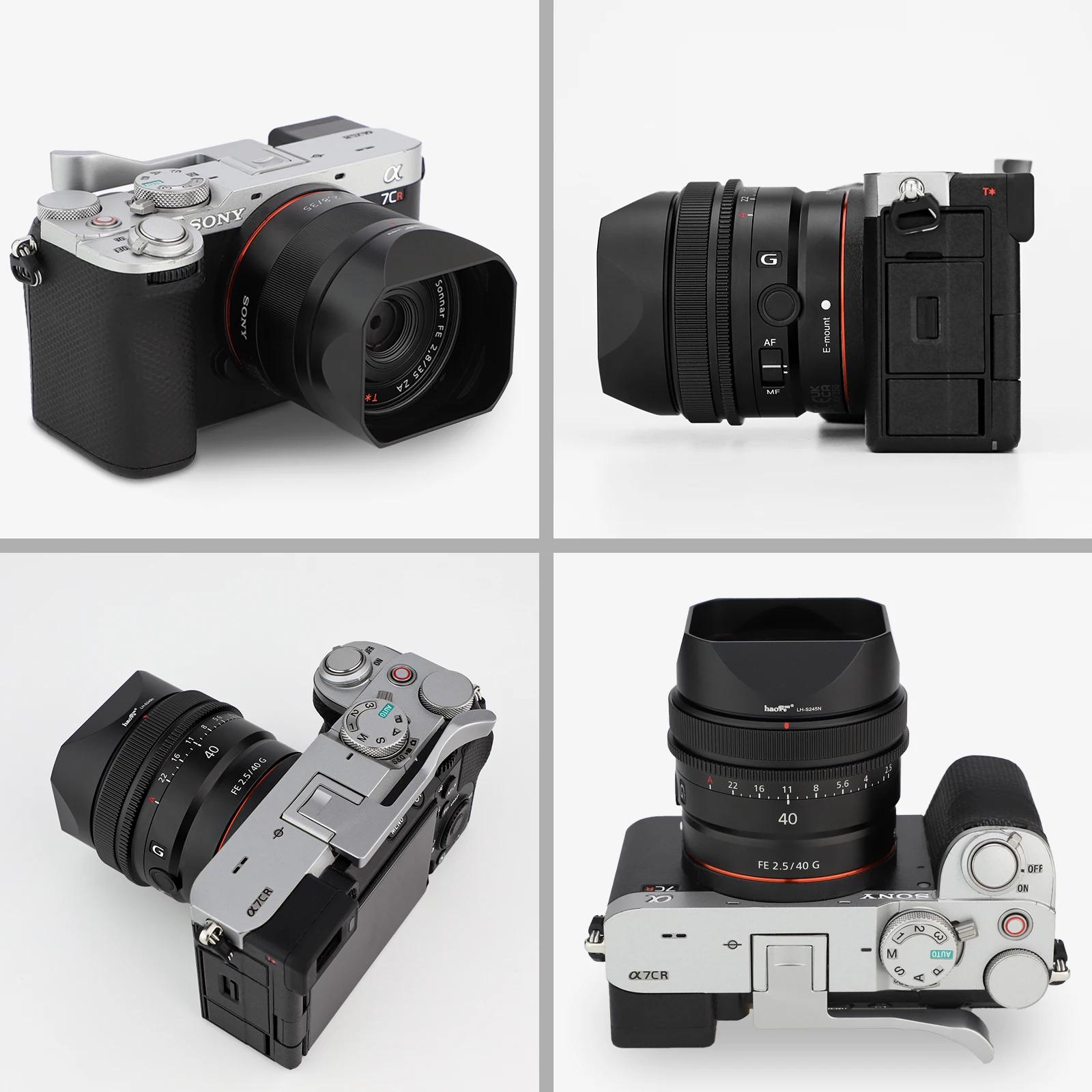 Haoge LH-S245N baïonnette carré métal pare-soleil pour Sony FE 50mm F2.5 G FE 40mm F2.5 G FE 24mm F2