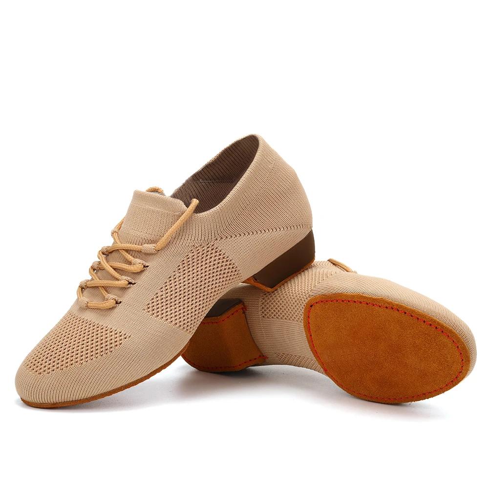 Chaussures de danse tricotées pour femmes, chaussures d'enseignant à semelle souple, chaussures d'en