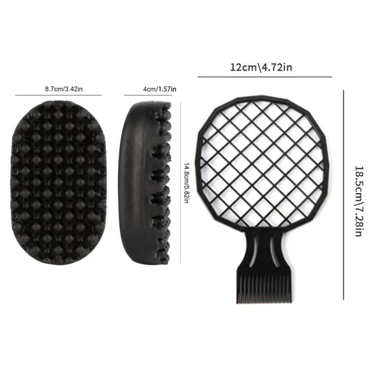 Ensemble combiné d'outils de coiffure pour tresses de cheveux, peigne à grille de cheveux noirs + br