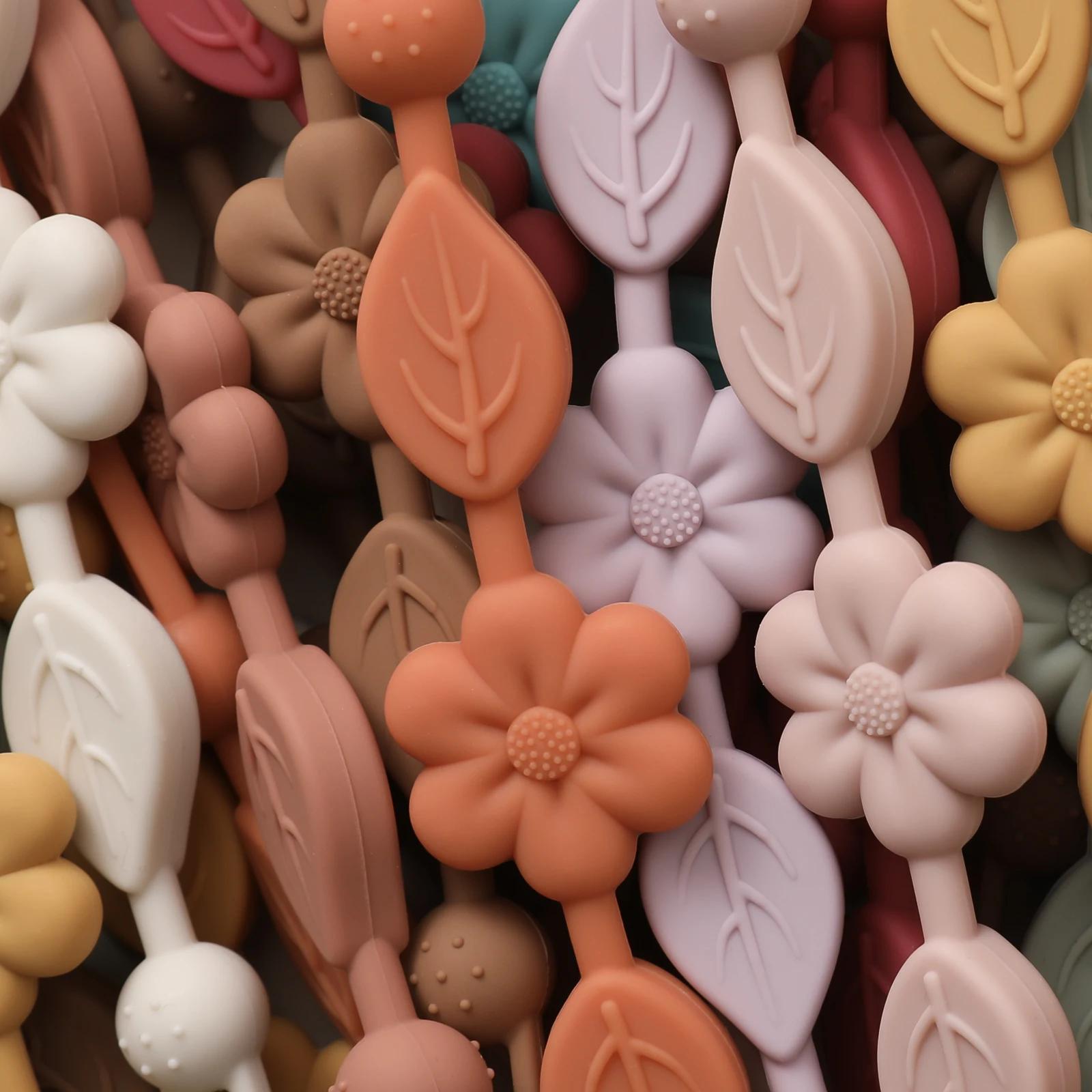 Porte-sucette réglable en silicone anti-perte pour bébé, porte-sucette fleur pour nouveau-né, adapté