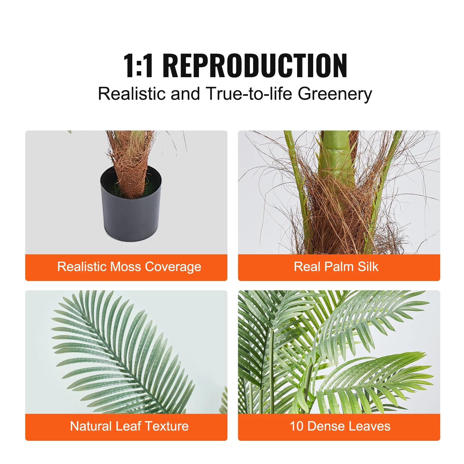 SucceBuy palmier artificiel 4/5/6 pieds fausse plante matériau PE sécurisé et Protection d'inclinais