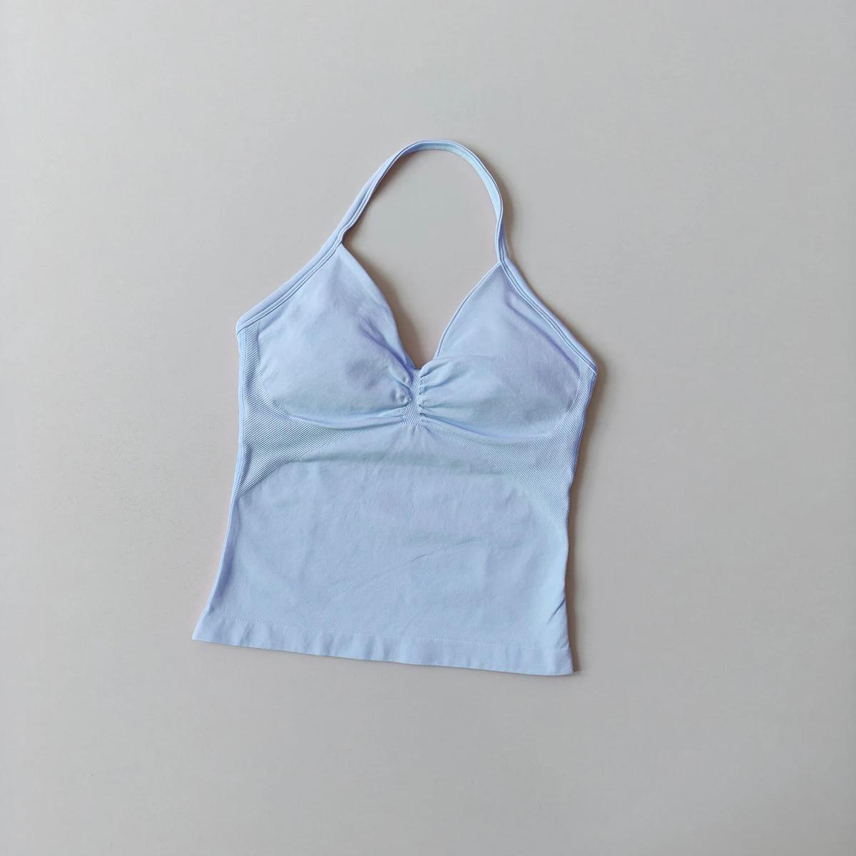 Longline haut à bretelles Yoga gilet femme dos nu débardeurs sport Fitness soutiens-gorge course ent