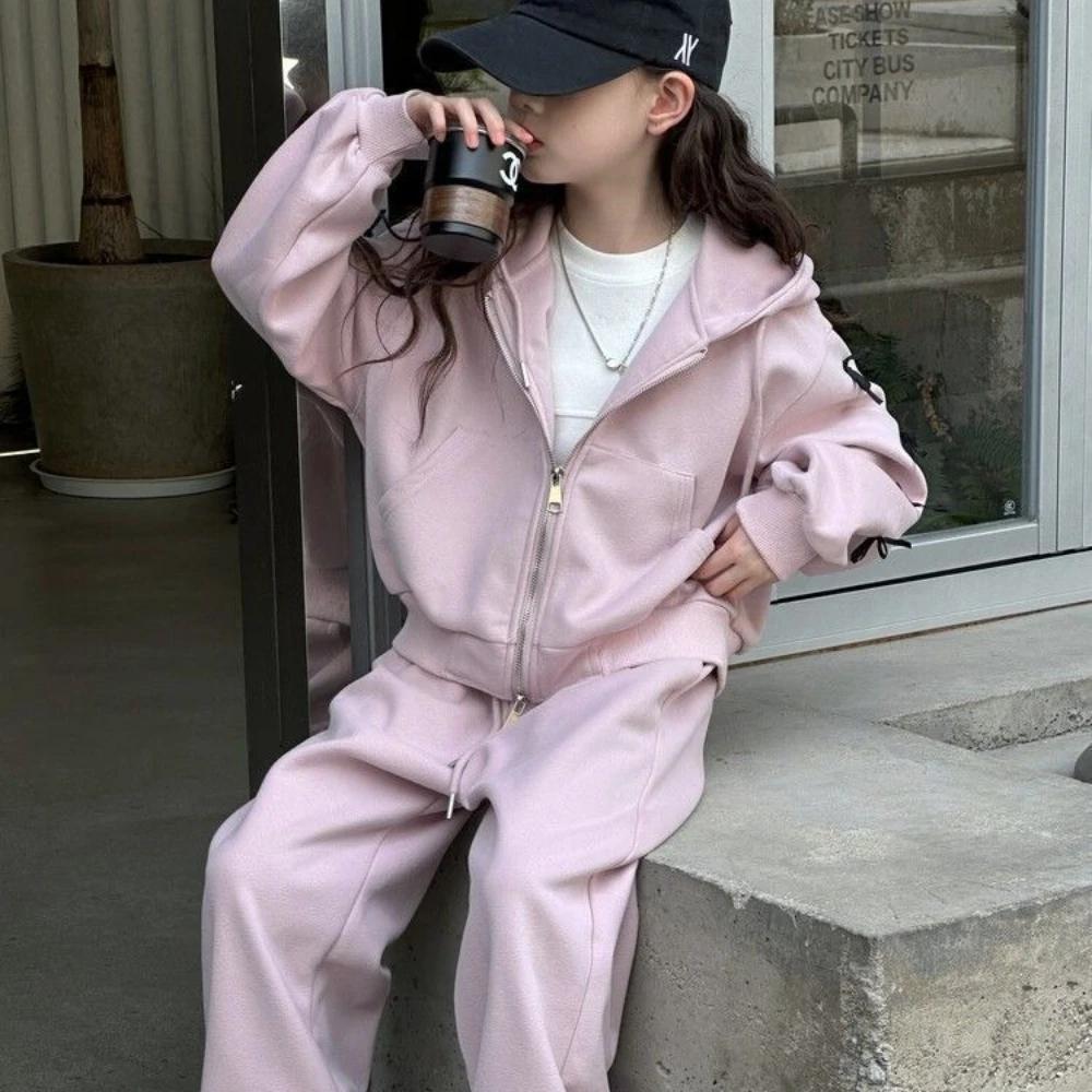 Bear Leader – ensemble pour filles, mode coréenne, décoration avec nœud rose, manches longues, ferme