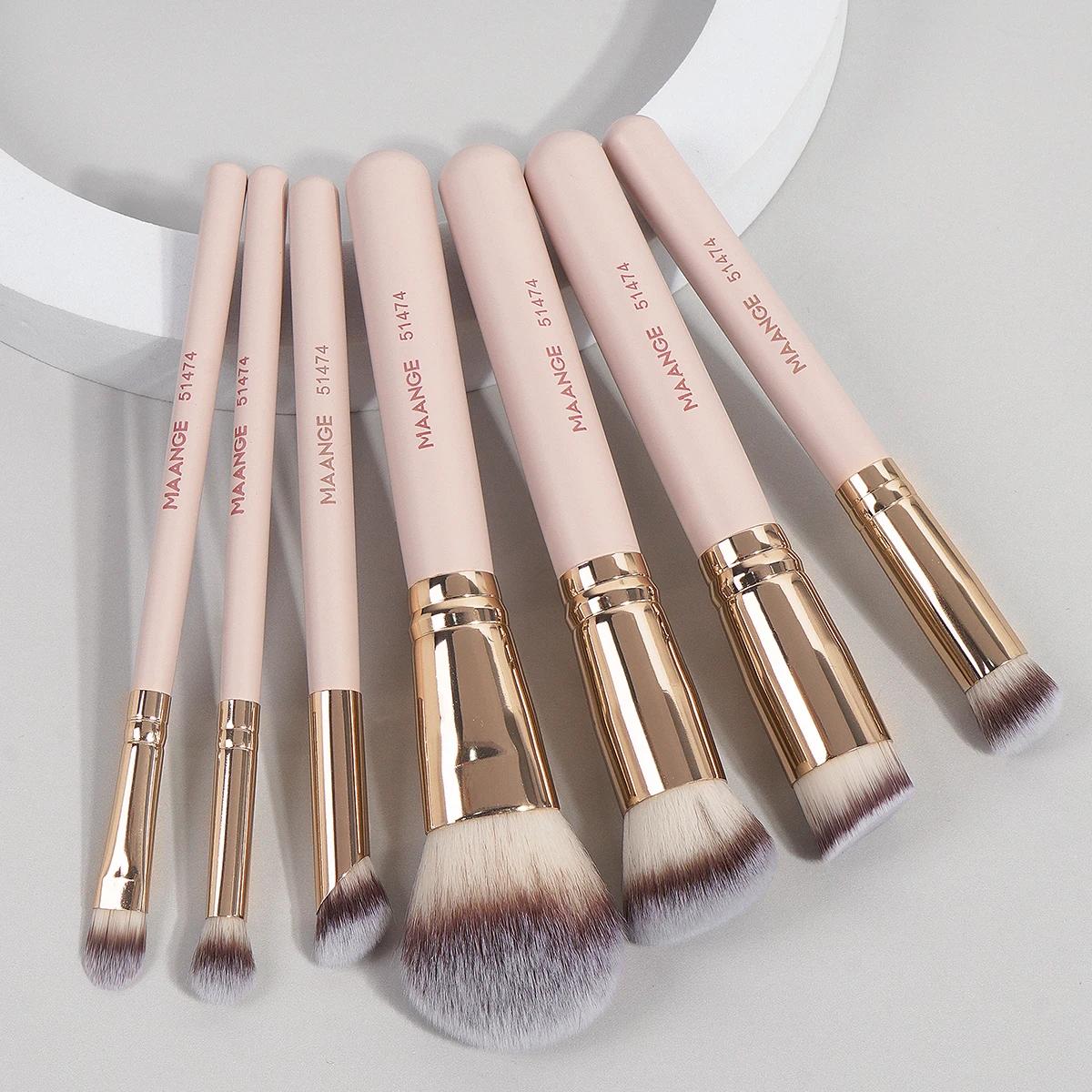 MAANGE 7 pièces/ensemble pinceaux de maquillage pour fond de teint cosmétique poudre correcteur Blus