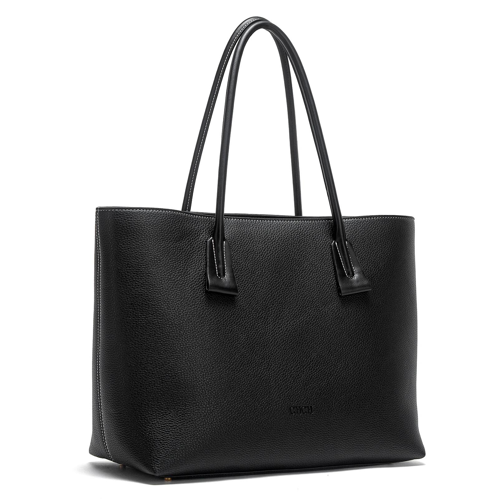 Sac fourre-tout CHCH pour femme, collection Printemps 2026, marron velours, grande capacité, sac à m