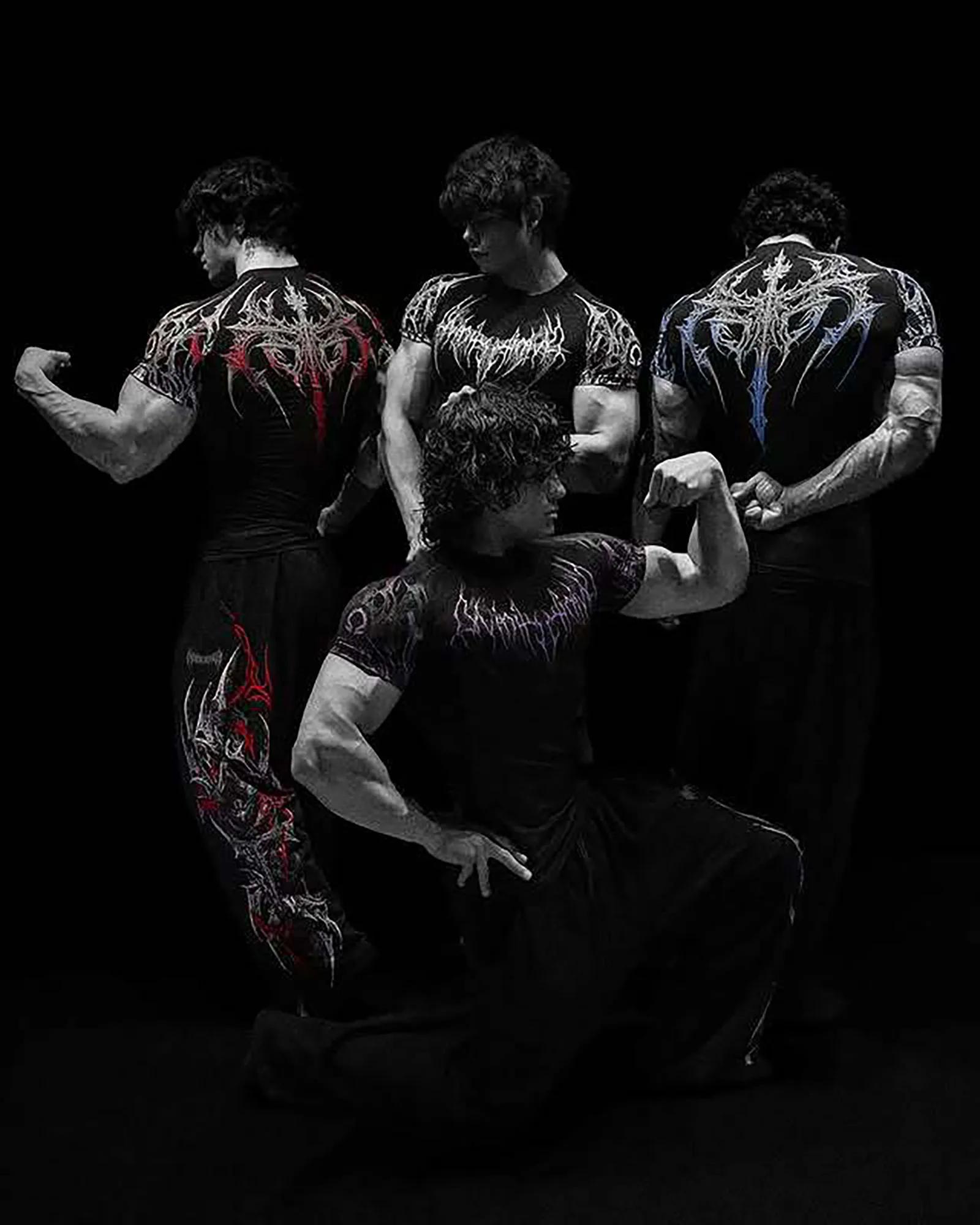 T-shirt de gymnastique pour hommes, haute élasticité et séchage rapide, haut d'entraînement de muscu