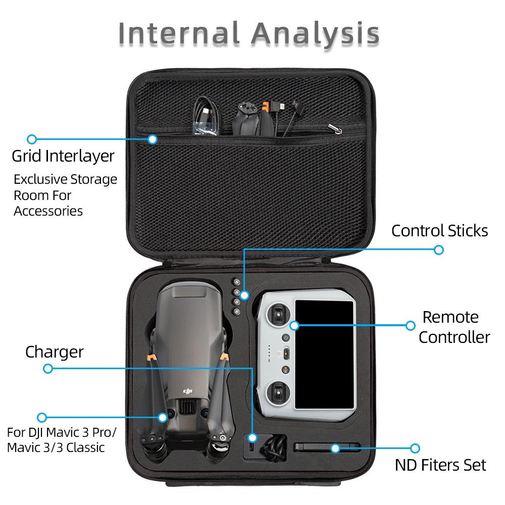 Étui de transport portable pour DJI Mavic 3 Pro Classic, valise de protection, sac de rangement étan
