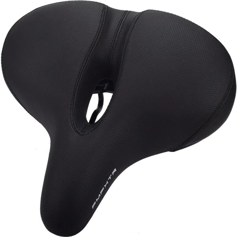 Selle vélo souple éponge épaisse - Coussin siège silicone longue distance - Absorption chocs à ressort confort route