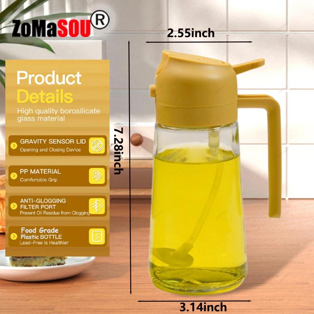 Pulvérisateur verseur d'huile 2 en 1, bouteille vide, récipient d'huile en plastique, distributeur d