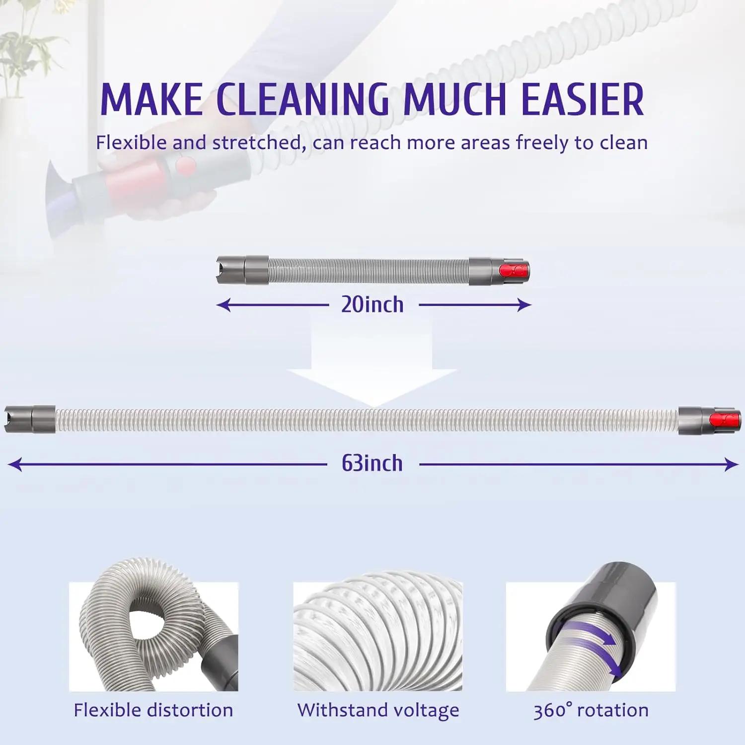 Tuyau d'extension Flexible pour brosse à dépoussiérer, pour aspirateur Dyson Outsize/ V7/ V8/ V10/ V