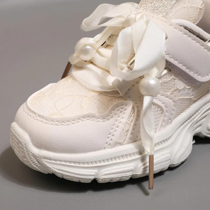 Chaussures pour enfants 2025 nouveau enfant en bas âge filles chaussures de Sport perle semelle soup