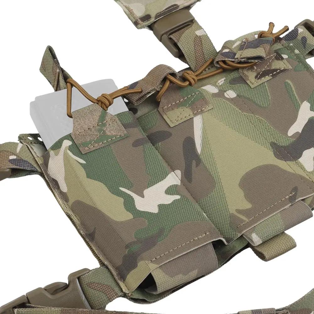 DulglaAlpha-Chest Rig SS Style Molle, Modulaire à Dégagement Rapide, 34 Châssis Fendu, Poudres de Ma