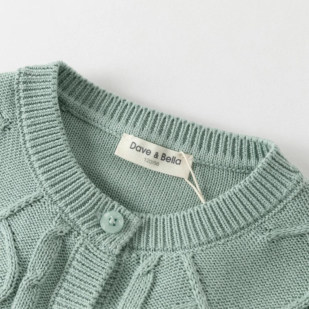 Dave Bella automne printemps Cardigan pull pour filles tricoté pull enfants bouton manteau d'extérie