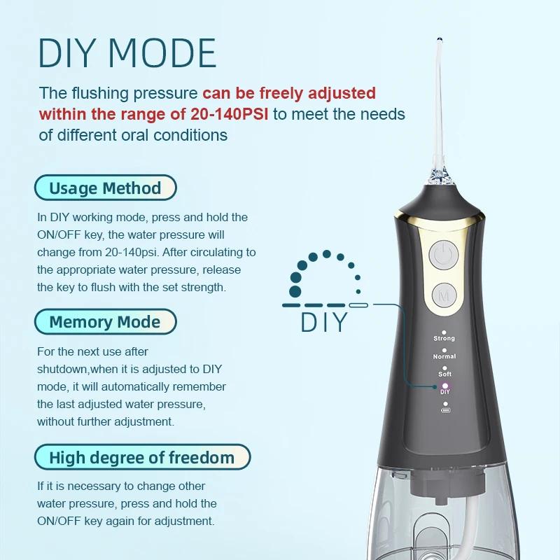 Irrigateur dentaire Xiaomi, mode DIY, 5 jets, irrigateur à eau, nettoyage buccal, machine à laver la