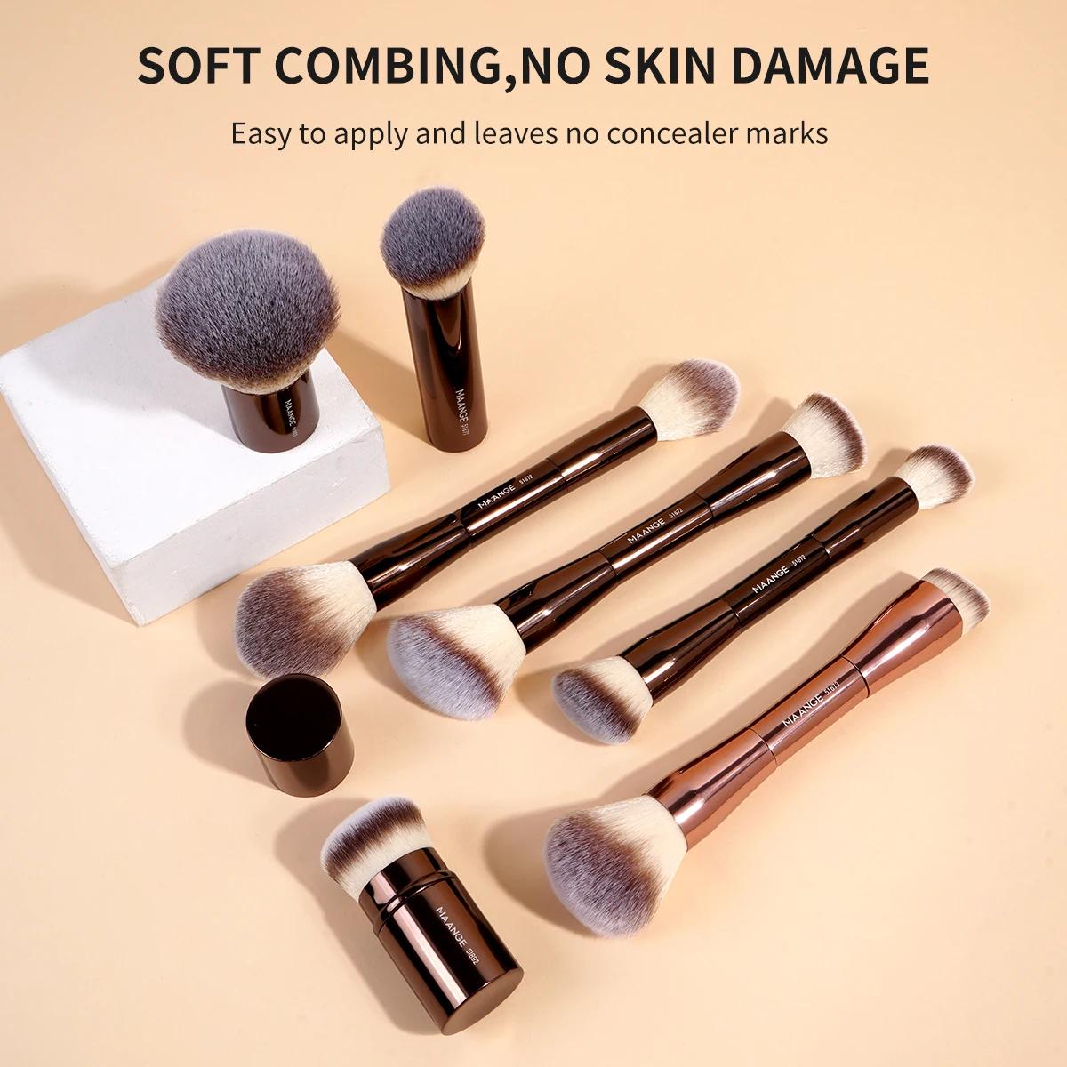 MAANGE 20 pièces/ensemble pinceaux de maquillage professionnels Double extrémité fond de teint corre