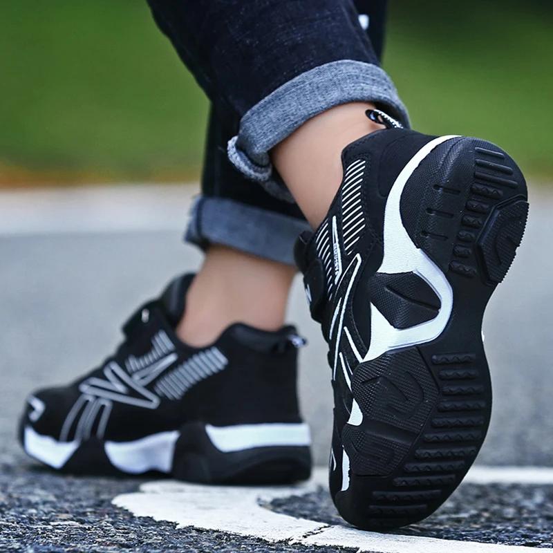 Chaussures de course confortables en cuir pour enfants, baskets légères, chaussures de tennis pour g