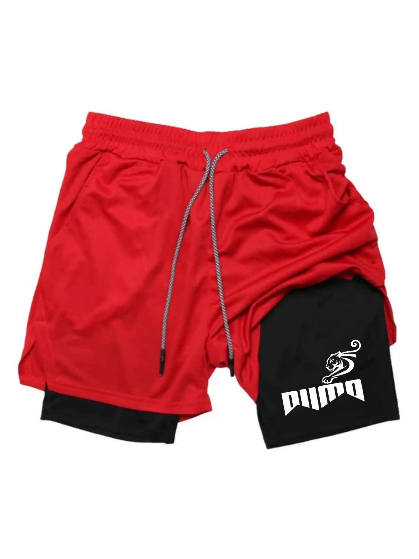 Shorts de sport imprimés pour hommes 2026, double couche, séchage rapide, basketball, fitness