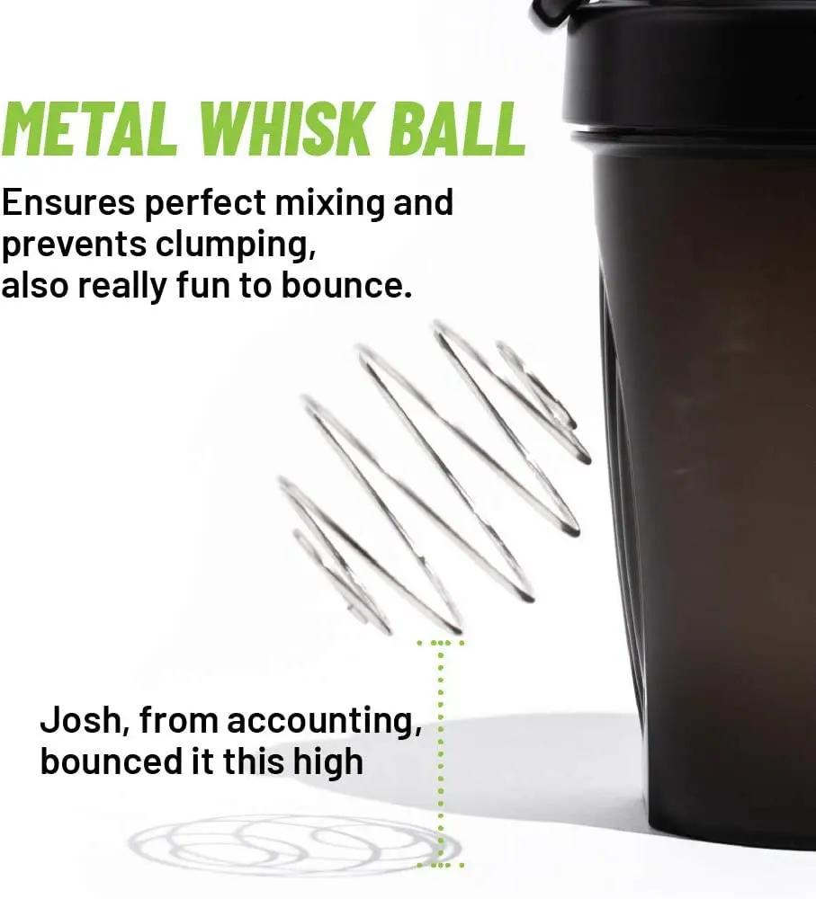 Leeseph Shaker Bottle avec boules Shaker Bouteille Shaker à boisson anti-fuite pour Shake et pré-ent