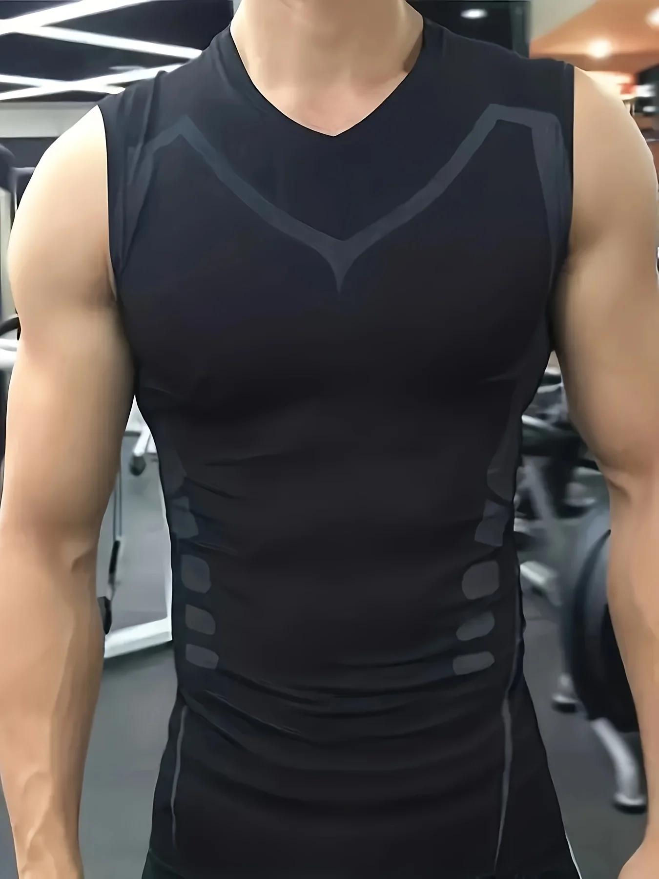 Débardeur compression homme sans manches - Respirant et léger pour running et entraînement