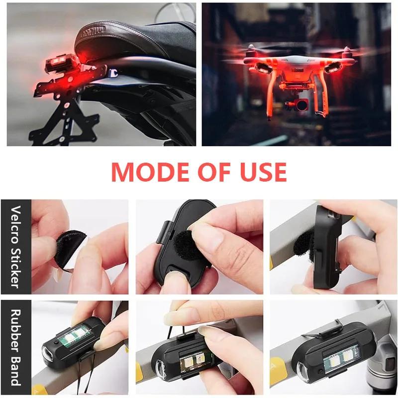 Lumière stroboscopique universelle pour moto USB voiture lampe d'avertissement LED Anti-Collision vé