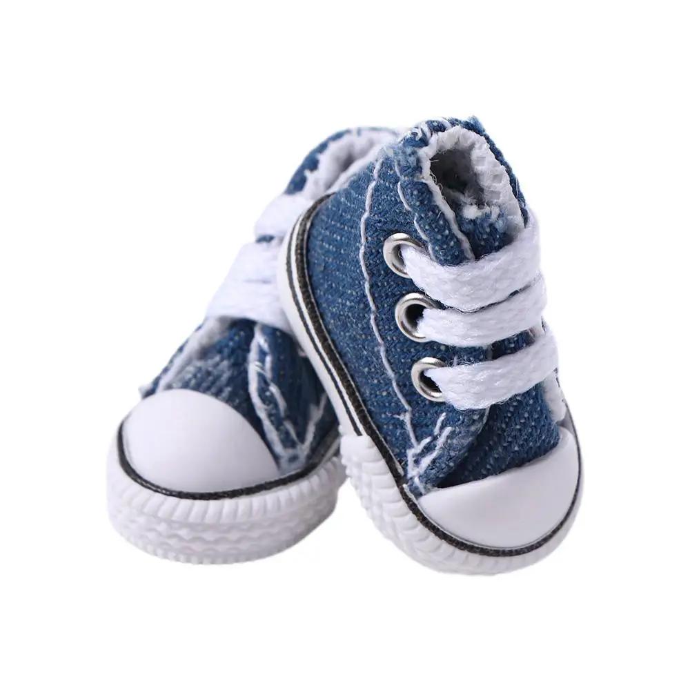 Chaussures de poupée 3.5CM, Mini chaussures de poupée mignonnes, chaussures en toile Denim pour poup