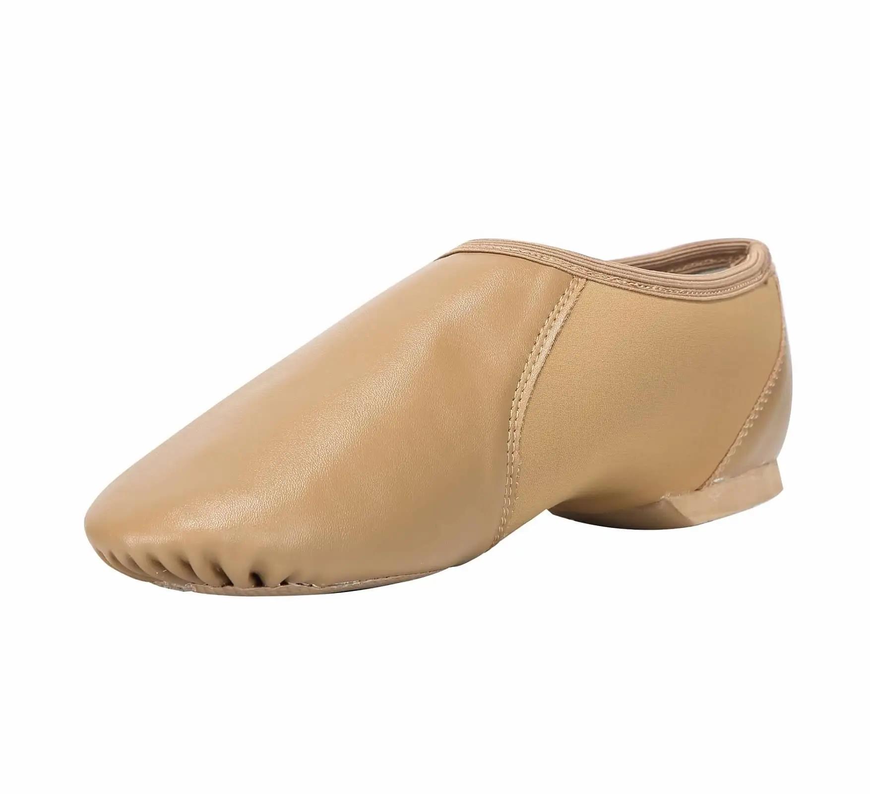Chaussure de jazz à enfiler avec élastique circulaire pour chaussures de danse pour femmes et hommes