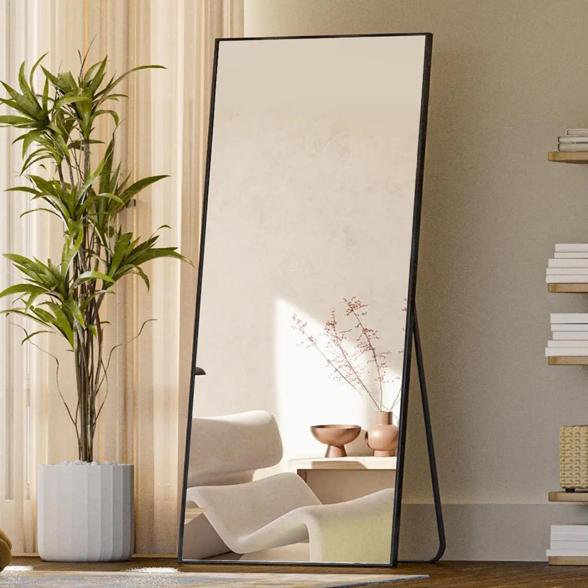 Miroir pleine longueur avec support, miroir pleine longueur de 71 po x 26 po, miroir complet avec ca