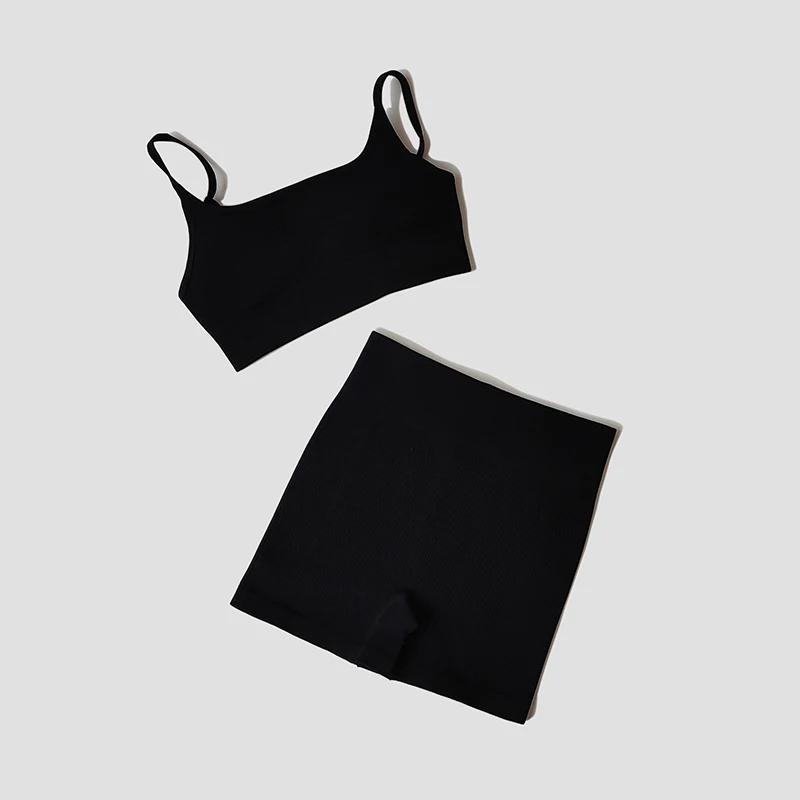 WAREBALL ensemble de Yoga sans couture femme haut court soutien-gorge Leggings 2 pièces tenue femme