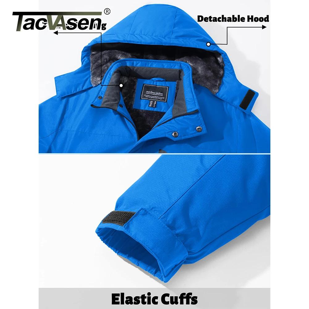 TACVASEN hommes doublure polaire chaleur veste hiver neige travail extérieur manteau à capuche poche