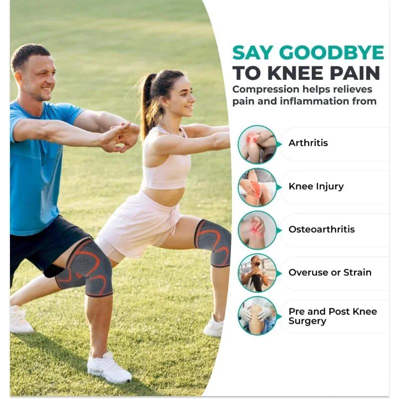 Manchon de compression respirant pour genou, attelle de genou, course à pied, levage, soutien pour l