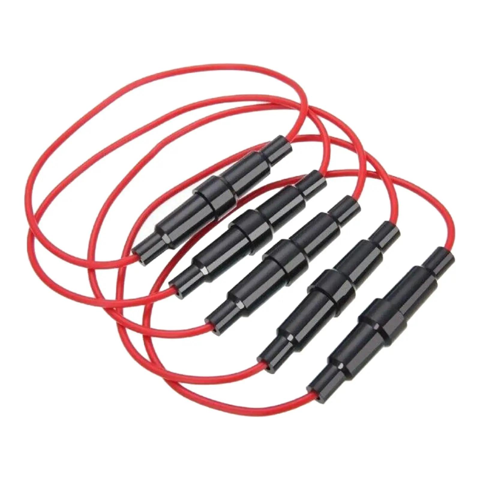 5 pièces porte-fusible 5x20mm étanche Durable 10A noir, 7 pouces de Long 18 calibre AWG fil pour voi