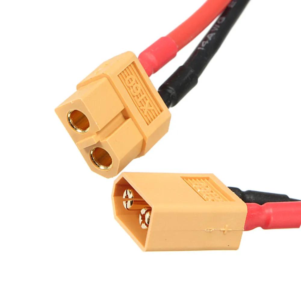 Câble d'extension de connecteur XT60, 1 pièce, prise mâle à femelle, fil en Silicone 14awg 12awg 5 ~