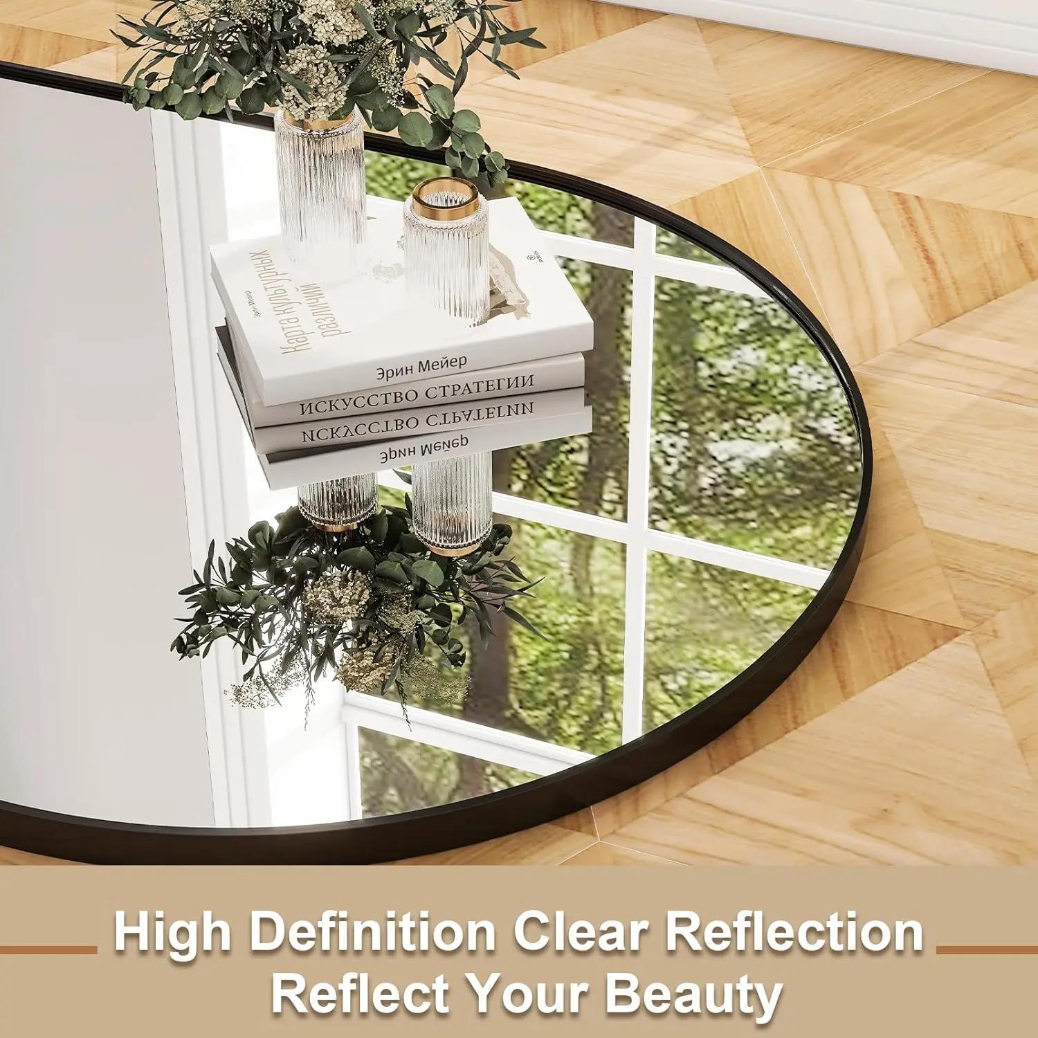 Miroir pleine longueur 26" x 71" - Miroir complet du corps avec cadre en alliage d'aluminium - Miroi
