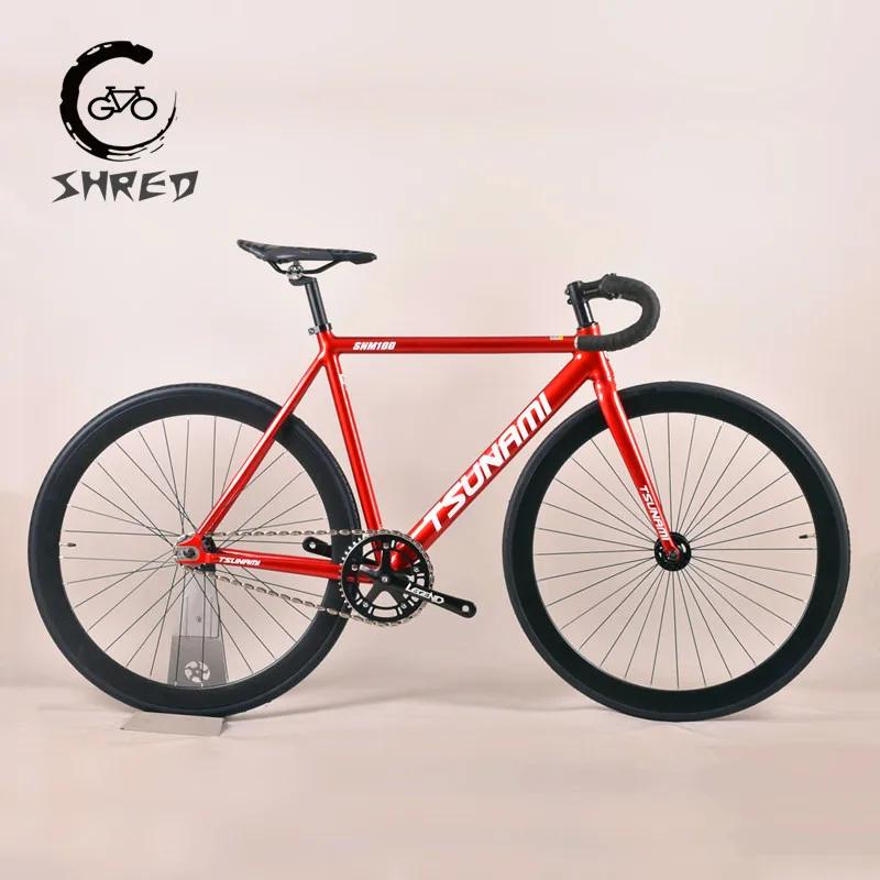 TSUNAMI-Vélo de Course SNM100 Fixie Partners, Vitesse Unique, Cadre en Aluminium 700C, Pièces de Cyc