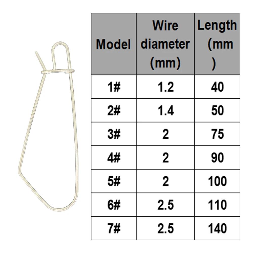 5 pièces 40/50/75/90/100/110/140mm leurre en acier inoxydable fermoir à poisson vivant fermoir à poi
