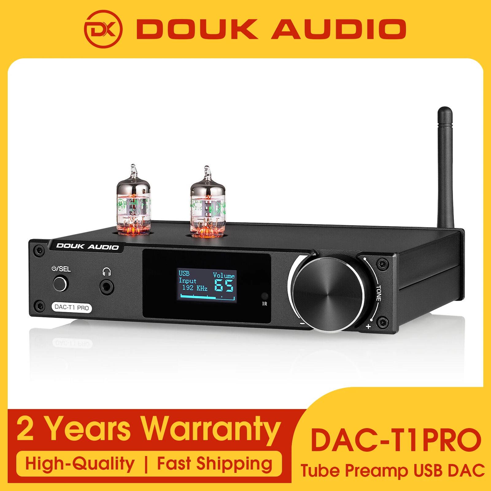 Douk Audio-Préampli à tubes HiFi JAN5654 avec récepteur Bluetooth 5.0, radiateur USB S/PDIF, adaptat