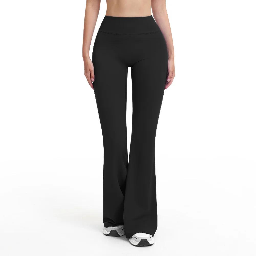 Pantalon de sport évasé pour femme, taille haute, jambe large, pour le yoga, la gym et le fitness