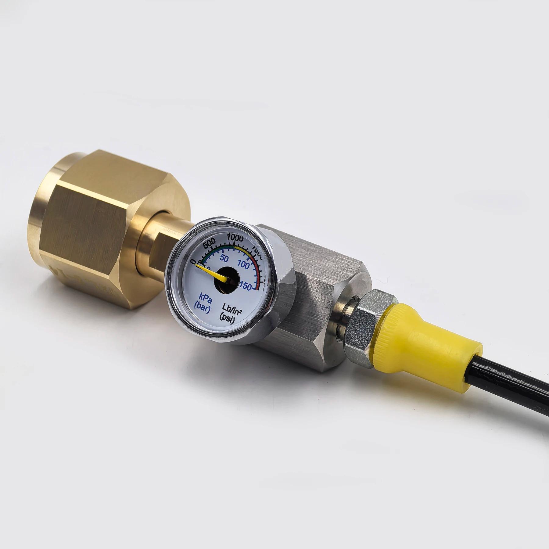 Adaptateur de Station de recharge de CO2, cylindre bleu d'eau gazeuse, avec adaptateur marche/arrêt