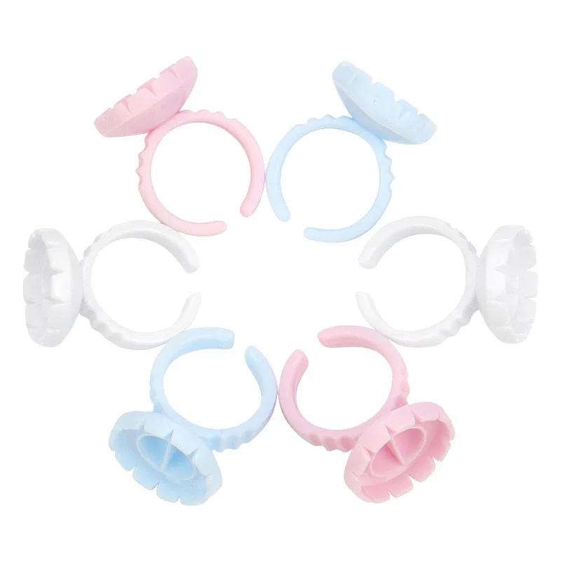 50/100 pièces en gros jetable cils colle ventilateur tasse anneaux support conteneur tatouage Pigmen