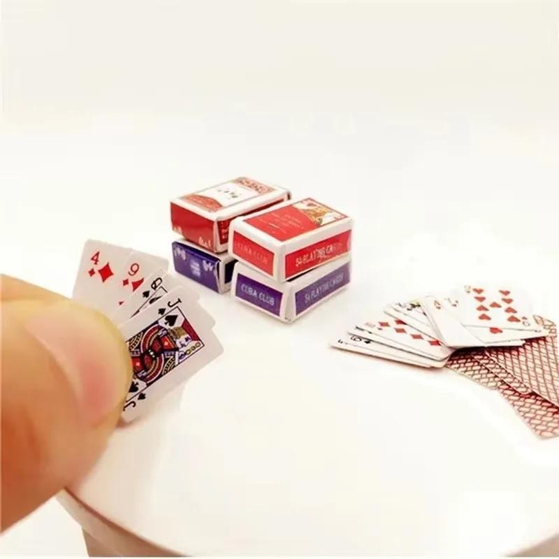 108 feuilles Mini mignon 1:12 maison de poupée Miniatures Poker décoration de la maison cartes jeu p