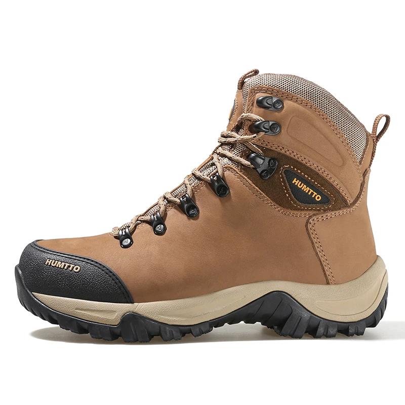 HUMTTO – bottes de randonnée en cuir imperméables pour hommes, chaussures de sécurité d'extérieur, b