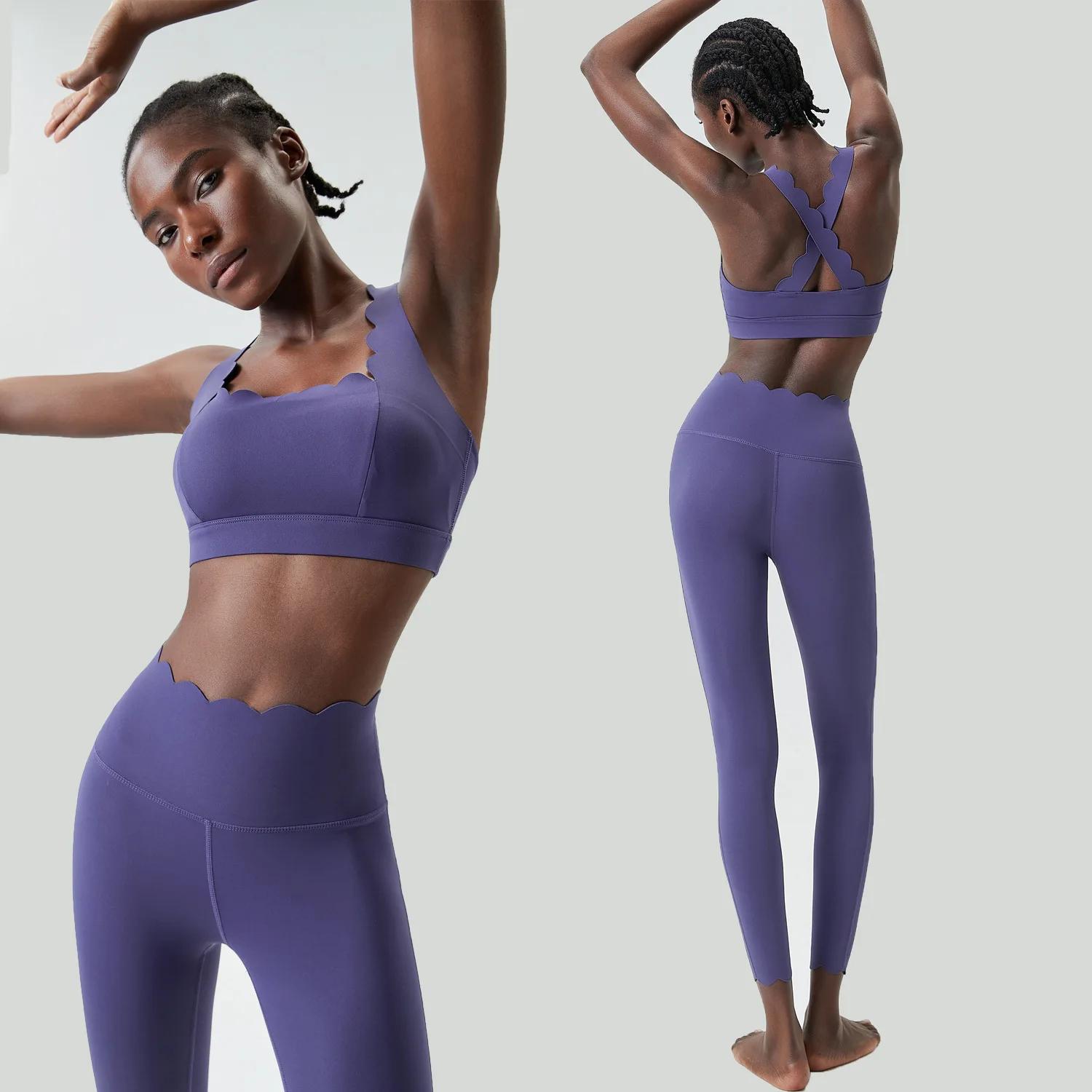 Costume de gymnastique deux pièces pour femmes - Yoga, fitness, respirant, slim fit